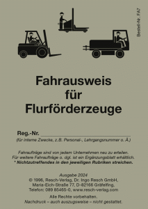 Fahrausweis Flurförderzeuge