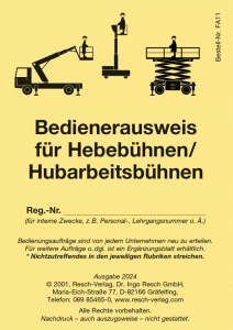 Fahrausweis Hubarbeitsbühnen
